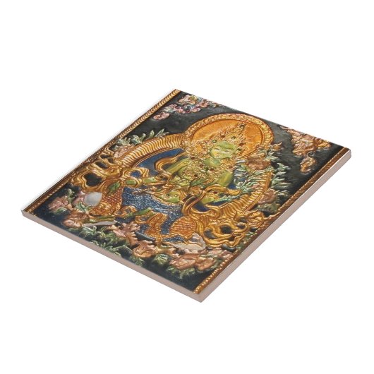 GROENE TARA BUDDHIST DEITY TILE TEGELTJE (Zijkant)
