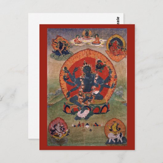 Groene Tara Godheid Briefkaart (Voorkant / Achterkant)