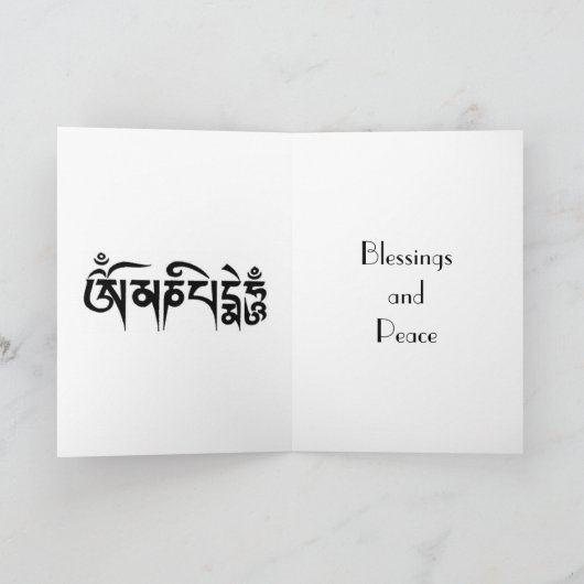 Groene Tara met Om Mani Padme Hum Bedankkaart (Binnen)