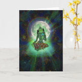 "Groene Tara" wenskaart Kaart (Gele Bloem)