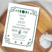 groene tarot Goth save the date trouw uitnodiging