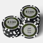 Groene tartaanpleister poker chips (Opstapeling)