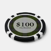 Groene tartaanpleister poker chips (Enkel)