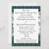 Groene tartan bruiloft kaart (Achterkant)