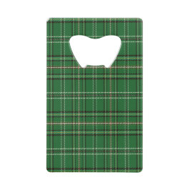 Groene Tartan Creditcard Fles Opener Creditkaart Flessenopener