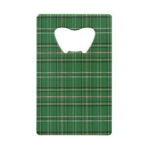 Groene Tartan Creditcard Fles Opener Creditkaart Flessenopener