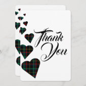 Groene Tartan Dank u kaart (Voorkant / Achterkant)