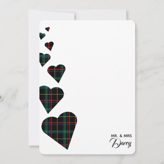 Groene Tartan Dank u kaart (Achterkant)