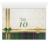 Groene tartan en goud op wit demasetabelnummer (Binenzijde Horizontaal (Onderkant))