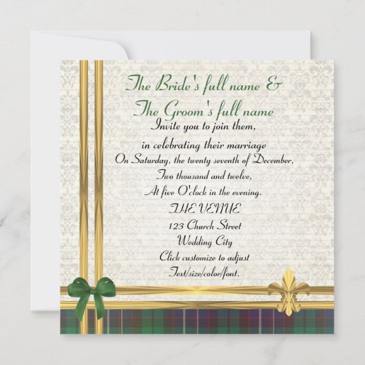 Groene tartan- en goudkoolstof met witte damp kaart (Achterkant)