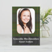 Groene tartan fotosjabloon, zestien kaart (Staand voorkant)