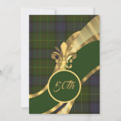 Groene tartan geruite gouden huwelijksjubileum kaart (Achterkant)