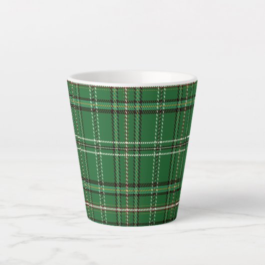 Groene Tartan Latte Mok (Voorkant)