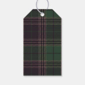 Groene Tartan Plaid Buffel Faux Gold Minimaal Cadeaulabel (Achterkant)