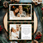Groene Tartan Plaid Foto Kerst Folie Feestdagenkaart<br><div class="desc">Stuur dit vakantieseizoen warme wensen met de Green Tartan Plaid Photo Merriest Christmas Holiday Kaart. Met een charmant groen gingham plaid patroon in combinatie met uw favoriete familiefoto, combineert deze kaart tijdloze elegantie met feestelijk gejuich. Perfect voor het verspreiden van vakantiedruk naar vrienden en familie, het vangt de gezellige geest...</div>