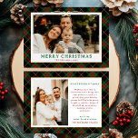 Groene Tartan Plaid Foto Kerst Folie Feestdagenkaart<br><div class="desc">Stuur dit vakantieseizoen warme wensen met de Green Tartan Plaid Photo Merriest Christmas Holiday Kaart. Met een charmant groen gingham plaid patroon in combinatie met uw favoriete familiefoto, combineert deze kaart tijdloze elegantie met feestelijk gejuich. Perfect voor het verspreiden van vakantiedruk naar vrienden en familie, het vangt de gezellige geest...</div>