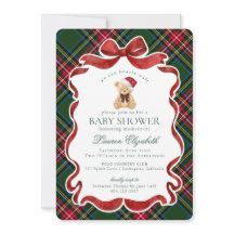 Groene Tartan Plaid Kerst Beer Baby Shower