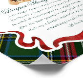 Groene Tartan Plaid Kerstbeer Luiers Gedachten Poster (Hoek)