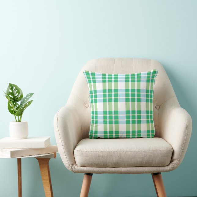 Groene Tartan Plaid  Kussen (Stoel)