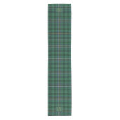 Groene Tartan Plaid Monogram Korte Tafelloper (Voorkant)