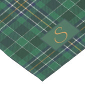 Groene Tartan Plaid Monogram Korte Tafelloper (Hoek)