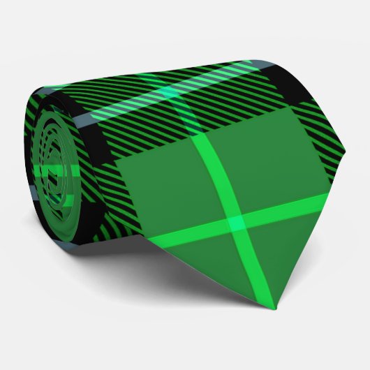 Groene Tartan Pset Stropdas (Opgerold)