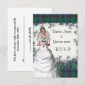 Groene tartan RSVP Kaartje (Voorkant / Achterkant)
