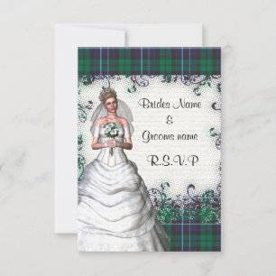 Groene tartan RSVP Kaartje