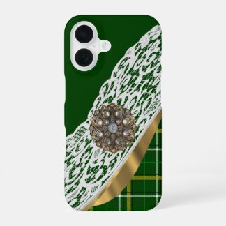 Groene tartan ruit iPhone 16 hoesje