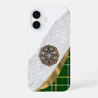 Groene tartan ruit iPhone 16 hoesje