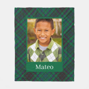 Groene Tartan Schotland geruite patroon aangepaste Fleece Deken
