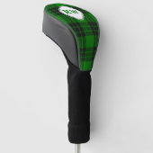 Groene Tartan Schotse Plaid Monogram Golfheadcover (Schuin)