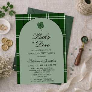 Groene Tartan Schotse Ruit Gelukkig Verliefd Verlo Kaart
