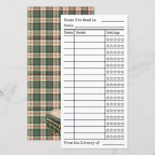 Groene Tartan-Schotse Ruit Leeslijst Tracker Plat 
