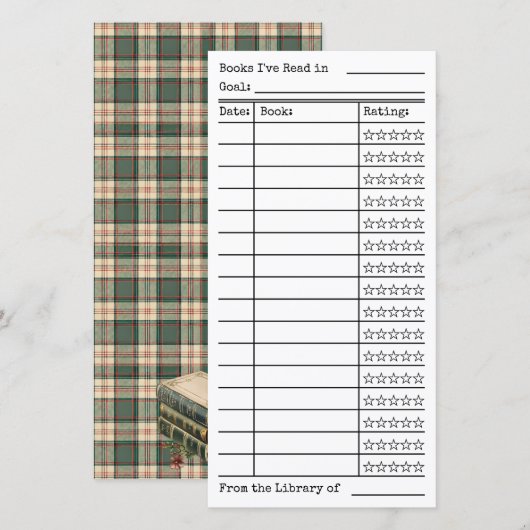 Groene Tartan-Schotse Ruit Leeslijst Tracker Plat  (Voorkant / Achterkant)