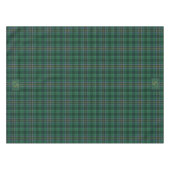 Groene Tartan Schotse Ruit Monogram Tafelkleed (Voorkant (Horizontaal))