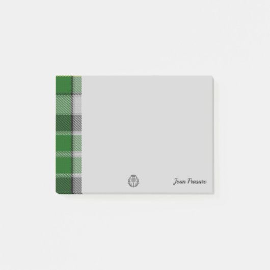 Groene Tartan & Schotse Thistle Post-It Notes (Voorkant)