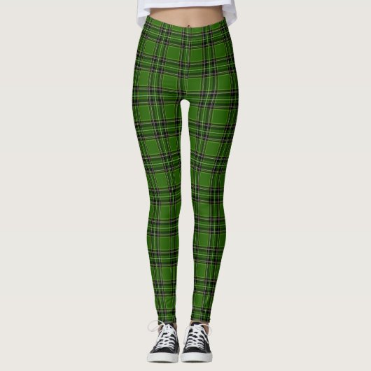Groene Tartan SpelLeggings Leggings (Voorkant)