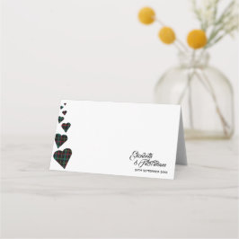 Groene Tartan Tafel Plaats Kaart of Escort Kaart Plaatskaartje