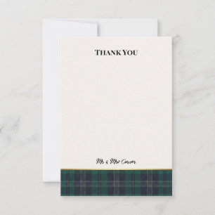 Groene Tartan Trouw Trouwkaart Bedankkaart