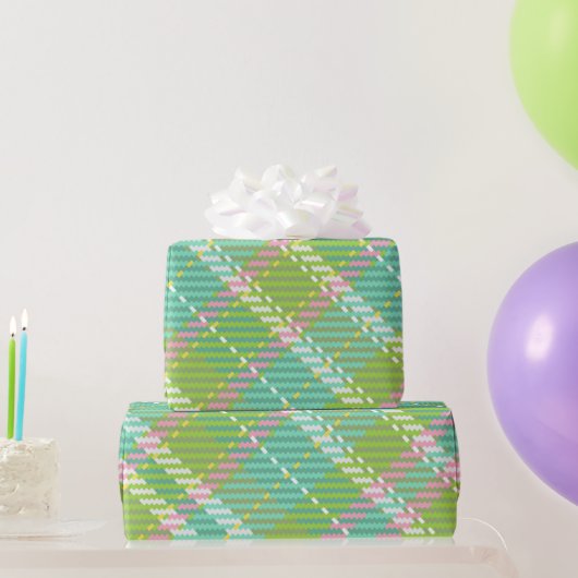 Groene Tartan Webbing Cadeaupapier (Feestgeschenken)