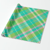Groene Tartan Webbing Cadeaupapier (Uitgerold)