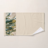 Groene & Taupe Abstracte Rand Badhanddoeken Bad Handdoek (Handdoek)