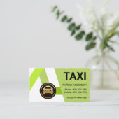 Groene Taxi Routes Ride Share Visitekaartje (Staand voorkant)