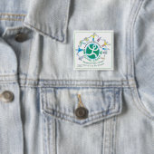 Groene teambadge vierkante button 5,1 cm (In situ)