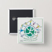 Groene teambadge vierkante button 5,1 cm (Voorkant /achterkant)