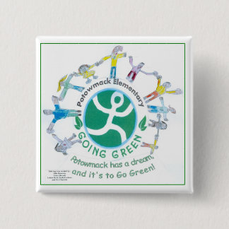 Groene teambadge vierkante button 5,1 cm