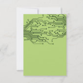 Groene Tech Computer Circuit Board Bar Mitzvah RSVP Kaartje (Achterkant)