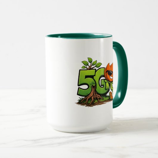 Groene Tech Mascotte Combo Mok (Voorkant rechts)
