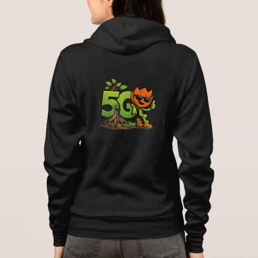 Groene Tech Mascotte Ritssluiting Hoodie (Achterkant)